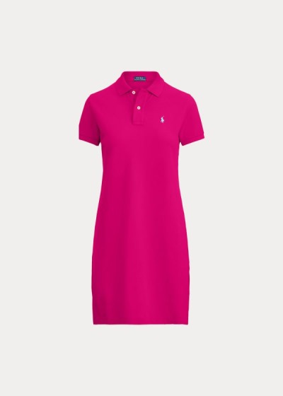 Vestidos Polo Polo Ralph Lauren Mujer Rosas Oscuro - Cotton Mesh - JQIZO7241